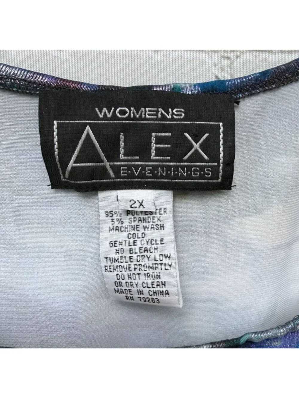 Alex Evenings Jacket and Tank Top Womens Plus Size 2X Blue Wedding Guest Outfit